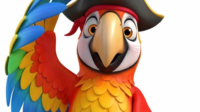 Colorful cartoon pirate parrot illustration featuring vivid colors and creative design elements for graphic design print and web media