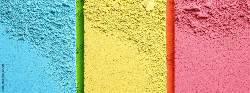 Poster abstract composition of vertical stripes with varying textures and vibrant colors
