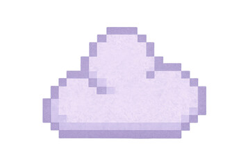 Fototapeta premium Purple pixelated cloud hovering against transparent surface, graphic design element