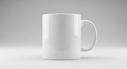 Fototapeta premium Blank White Ceramic Coffee Mug Mockup on Light Background