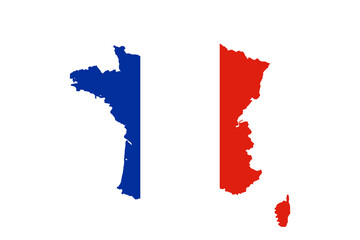 map of France with national flag vector illustration