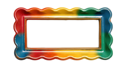 Colorful Decorative Frame with Scalloped Edges for Art Display