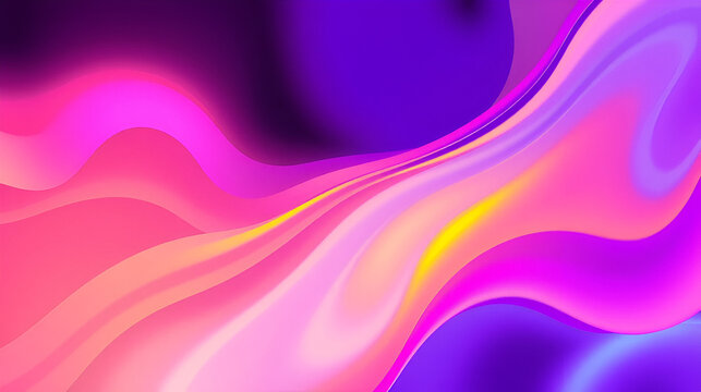 Abstract background with curvy shapes and fluor colors - Powered by Adobe