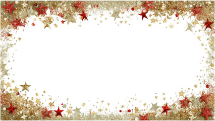 Festive Border Design with Stars and Glitter for Creative Projects