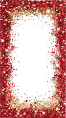 Shimmering Glitter Frame in Red and Gold for Festive Celebrations