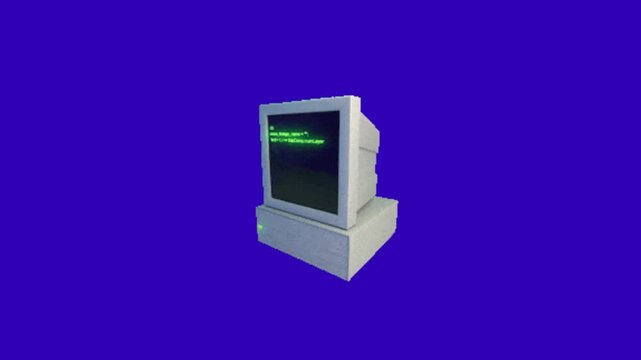 computer on blue screen
