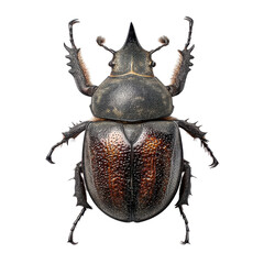 Close-up of a Beautiful Rhinoceros Beetle Displaying Unique Features