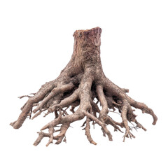 Unique Tree Stump with Intricate Root System for Nature Photography