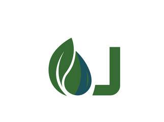 Modern agriculture logo featuring a stylized green leaf and field lines forming a circular shape. Represents sustainable farming, organic food, and eco-friendly practices. Perfect for agribusiness,  J