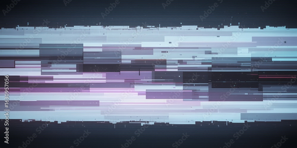 Aufkleber abstract horizontal digital glitch pattern with futuristic pixel distortion effects across the