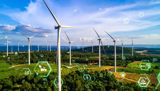 A scenic view of wind power infrastructure showcasing future-oriented energy investment and eco-friendly stock opportunities.