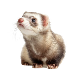 Charming Ferret Portrait with Soft Fur and Curiosity in Eyes