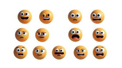 Fototapeta premium set of funny cartoon Emoji