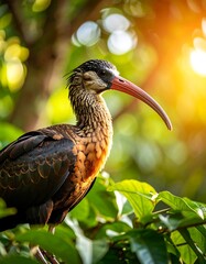 Obraz premium Bird perched in lush foliage