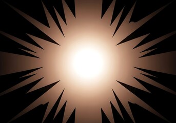 Radiant burst of light encircled by jagged silhouettes creating an intense atmosphere
