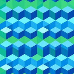 Geometric pattern of interlocking cubes (1)