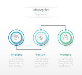 Infographic 3 options design elements for your business data. Vector Illustration.