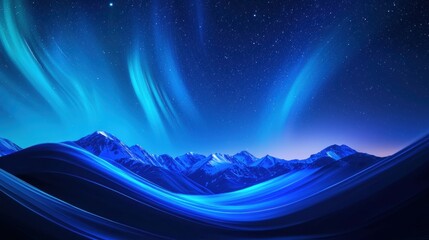 Ethereal auroras illuminating a serene mountain landscape