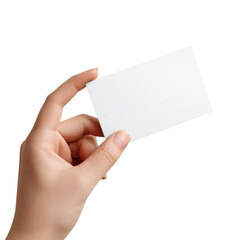 Obraz premium Hand Holding Blank White Card for Business or Personal Use