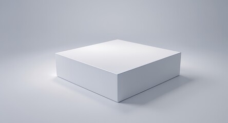 Fototapeta premium White Cube Display Box Mockup Product Presentation Minimalist Design Blank Packaging Templat