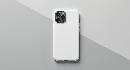 White Smartphone Case Mockup on Gray Background Perfect for Branding and Design Presentations