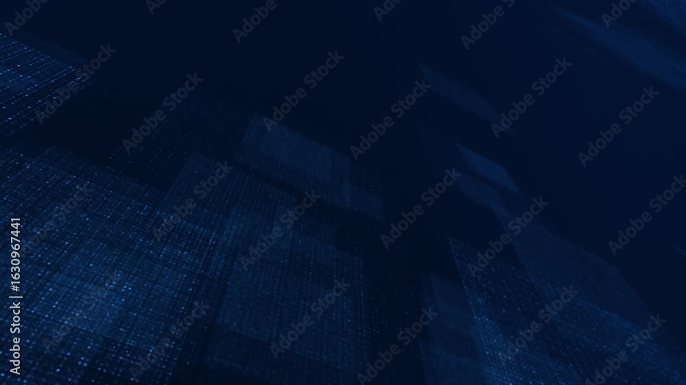 Aufkleber Big Data Visualization Abstract Background. Flowing Digital Information and Analysis. 4K Looping Animation