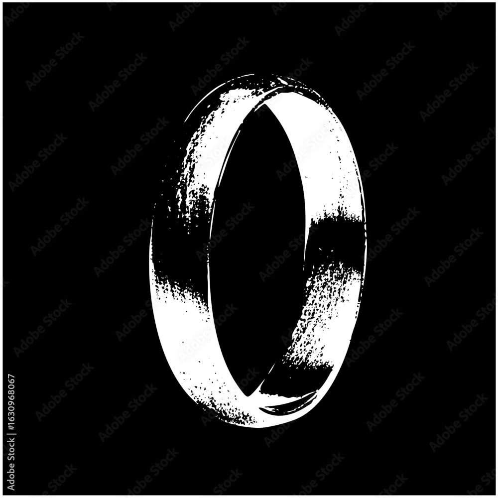Poster vector abstract oval shape with textured edges.