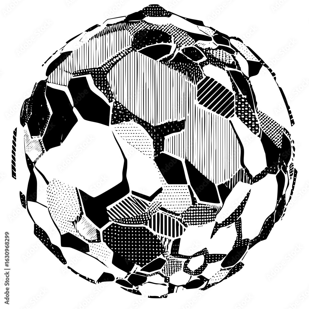 Aufkleber vector abstract fractured sphere with linear .