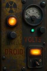 Fototapeta premium Vintage Droid Level Volts Control Panel.