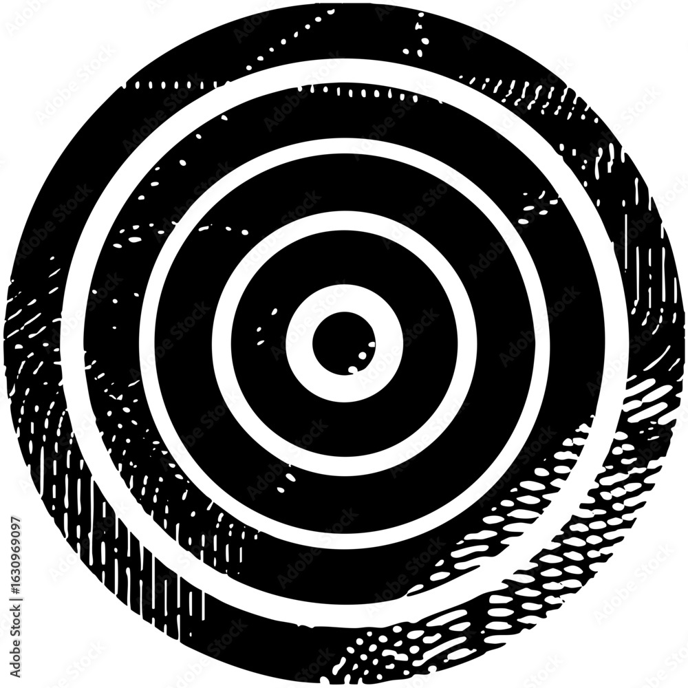 Aufkleber vector concentric circles with distressed texture create a target-like .