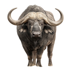 Naklejka premium Majestic Water Buffalo Staring Directly at the Camera in Studio