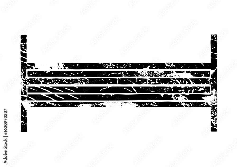 Poster vector abstract bed frame with distressed texture.