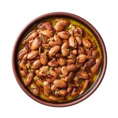 Obraz premium Delicious Brown Beans in Olive Oil with Fresh Herbs and Spices