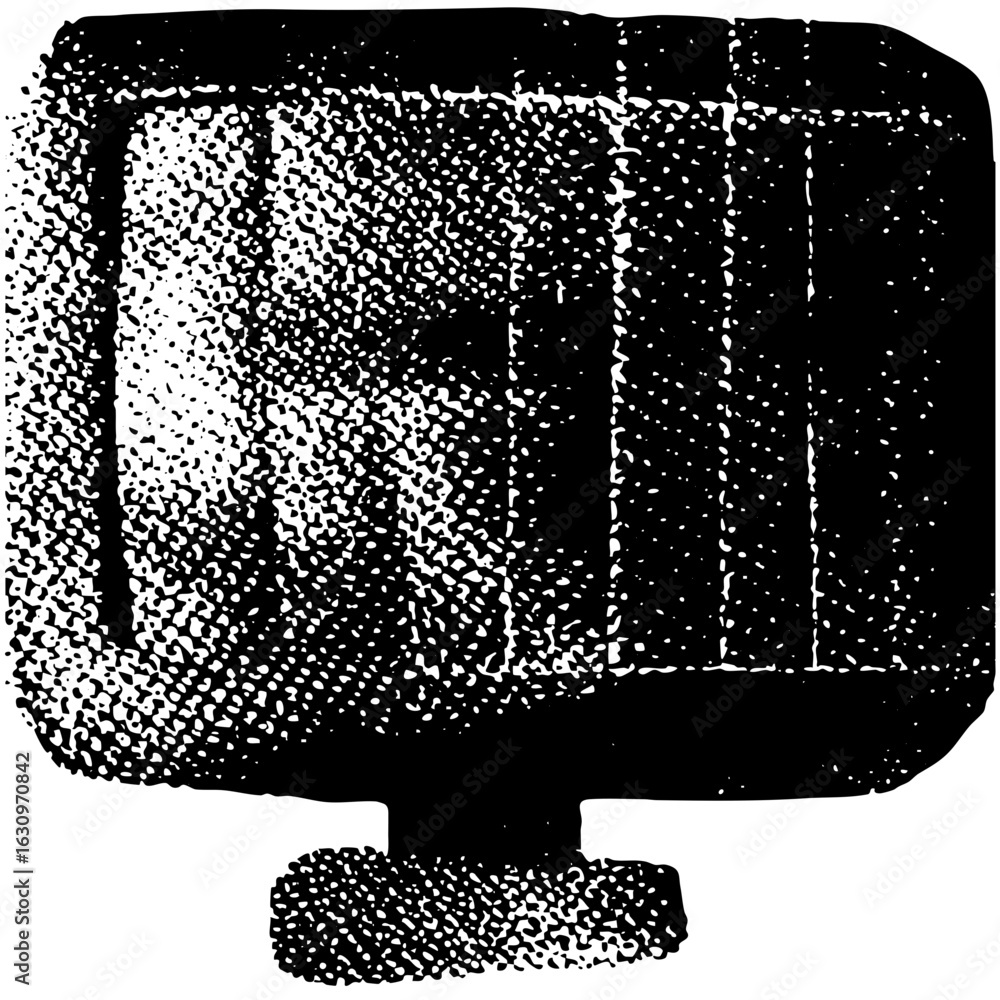 Aufkleber vector abstract monitor with textured effect.