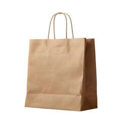Brown Paper Shopping Bag Isolated on a White Background
