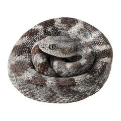 Obraz premium Detailed Close-Up of a Coiled Gray and Brown Snake in Natural Habitat