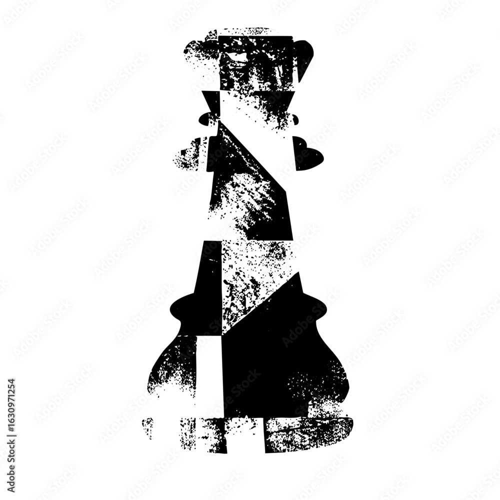Poster vector abstract figure of a person in a distressed textured vector style.