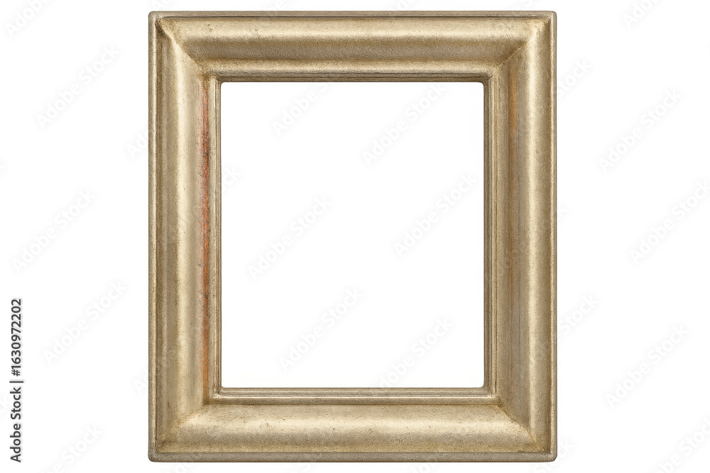 Poster empty golden vintage frame with transparent background isolating frame, creating space for artwork o