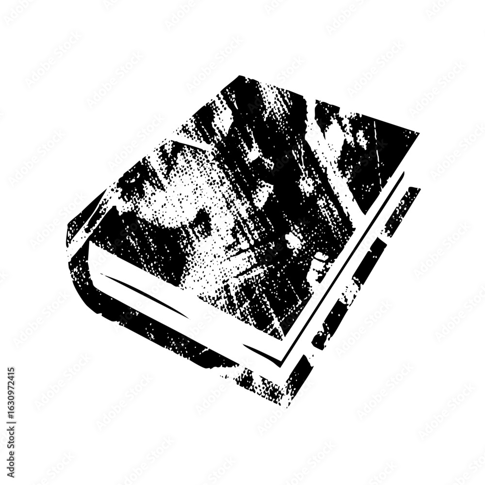 Poster vector distressed book with open pages