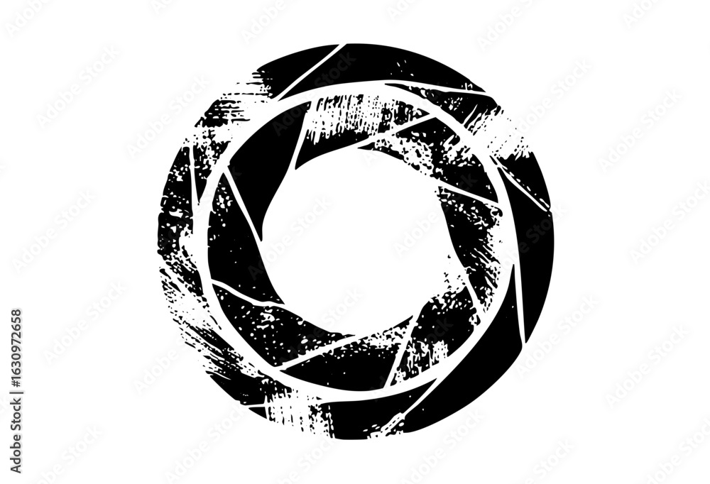 Poster vector abstract aperture with distressed texture.