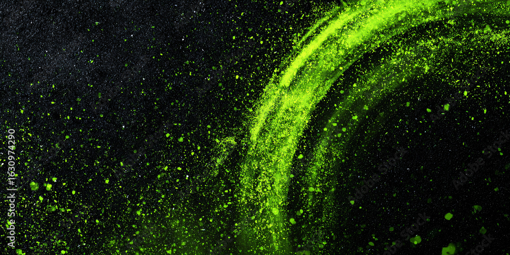 Canvas Prints abstract black background with green semicircle. paint strokes and splashes. textured background. ba