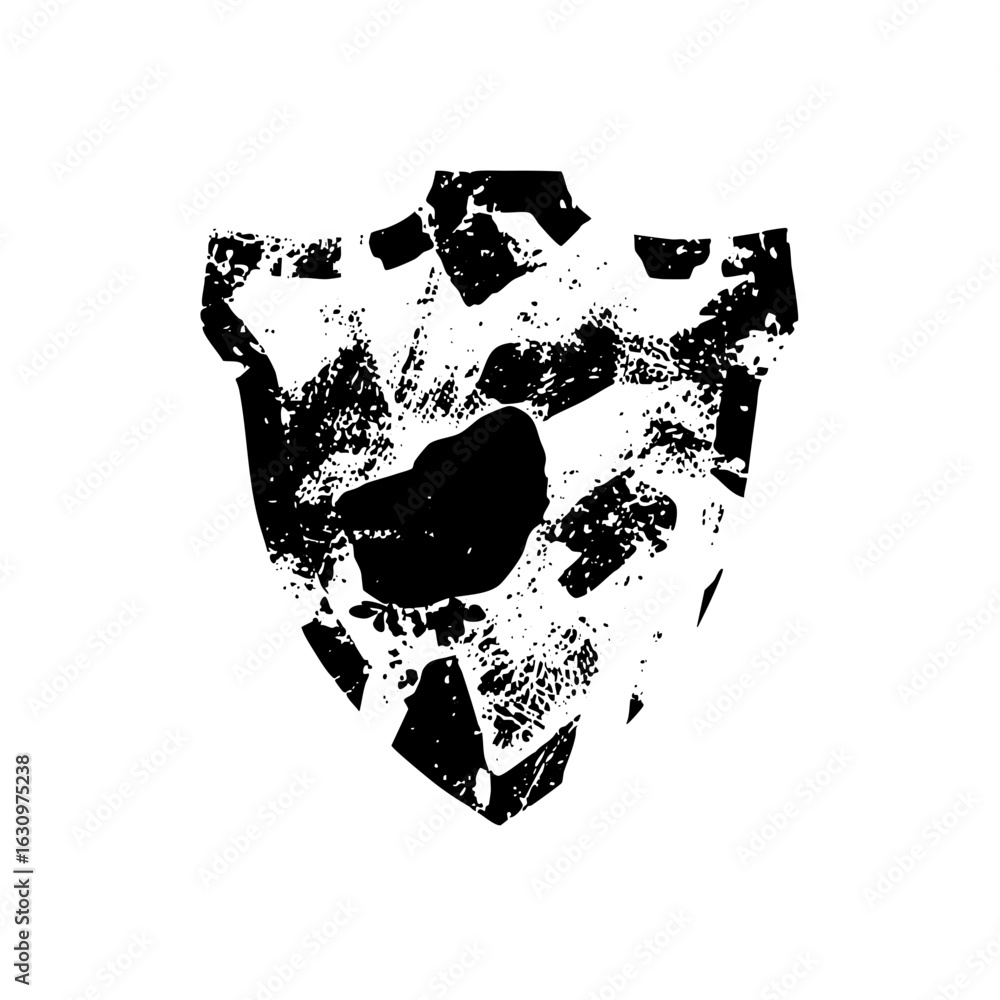 Poster vector abstract shield with distressed texture.