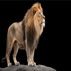 Obraz premium Lion king isolated on black