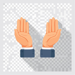 Obraz premium 両手を広げるジェスチャーのシンプルな背景透過ベクター素材