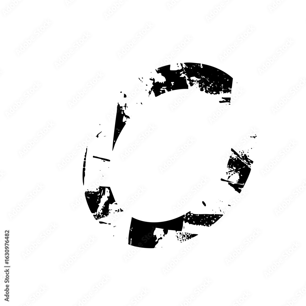 Poster vector distressed circular frame with rough edges.