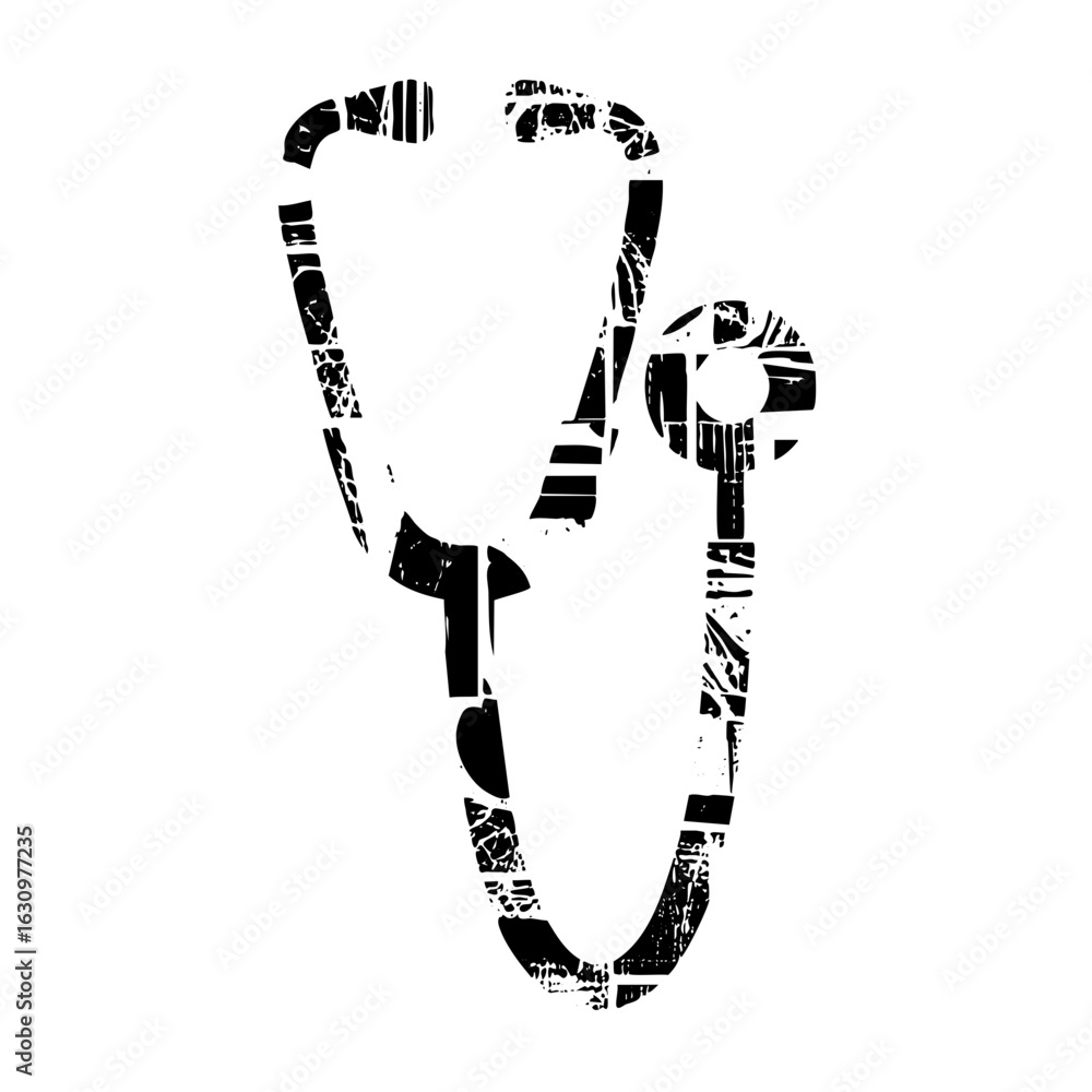 Aufkleber vector abstract hand gesture with distressed texture.