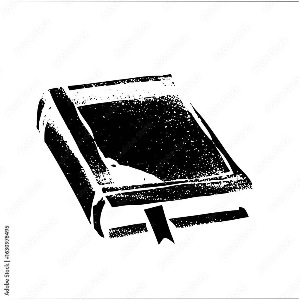 Poster vector open book with bookmark displays knowledge and learning.