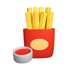 French Fries 3D Illustration