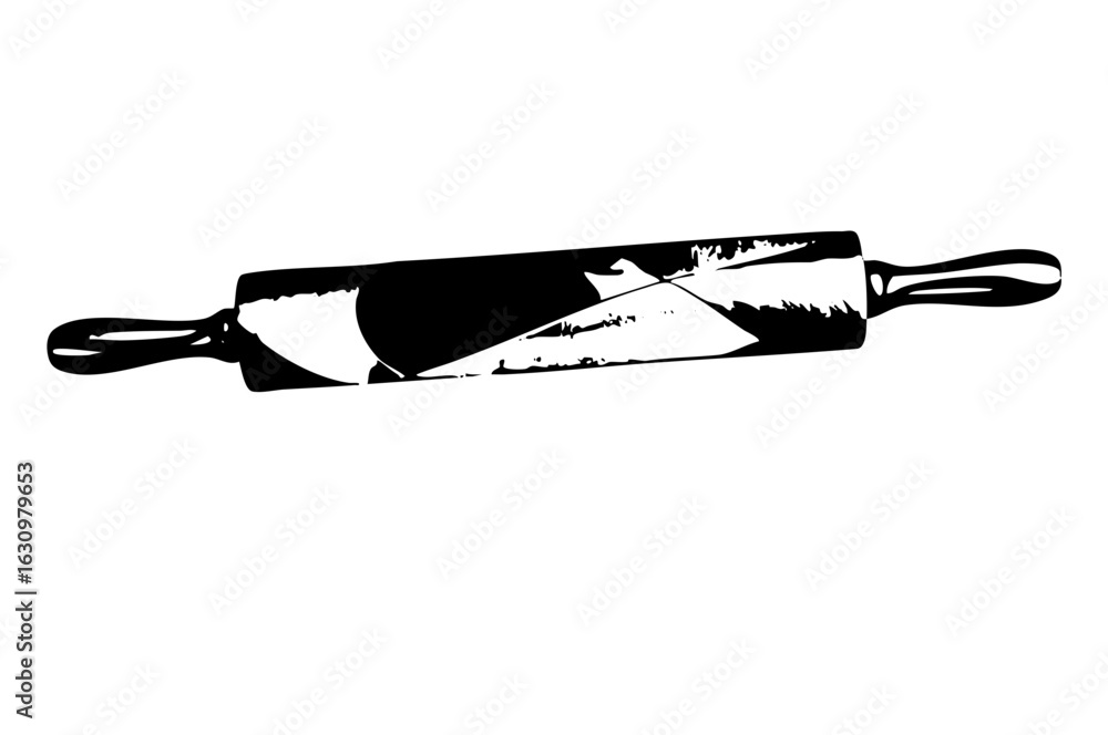 Poster vector stylized rolling pin with dynamic lines