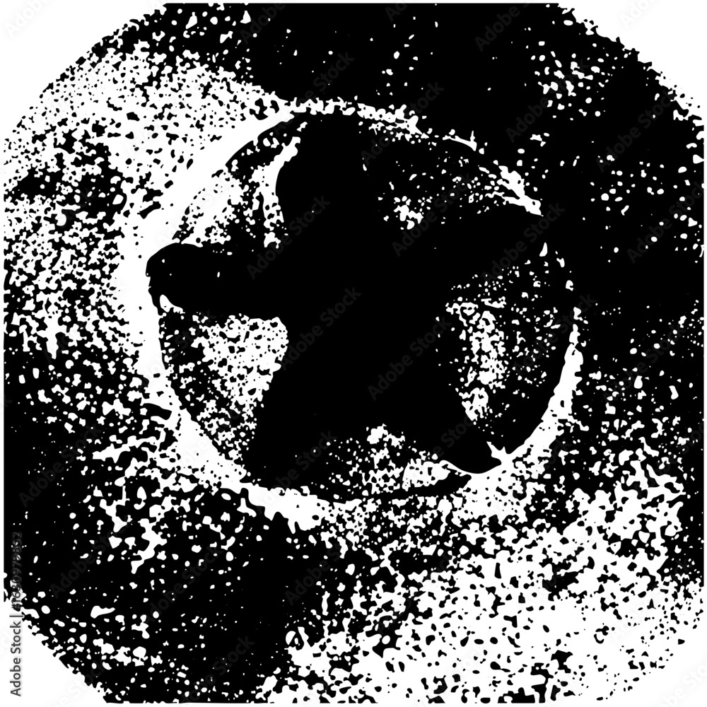 Poster vector abstract swirling shape with a central void .